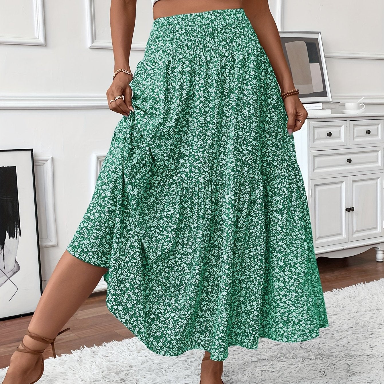 Elvora London™ – Marnie Tiered Floral Maxi Skirt