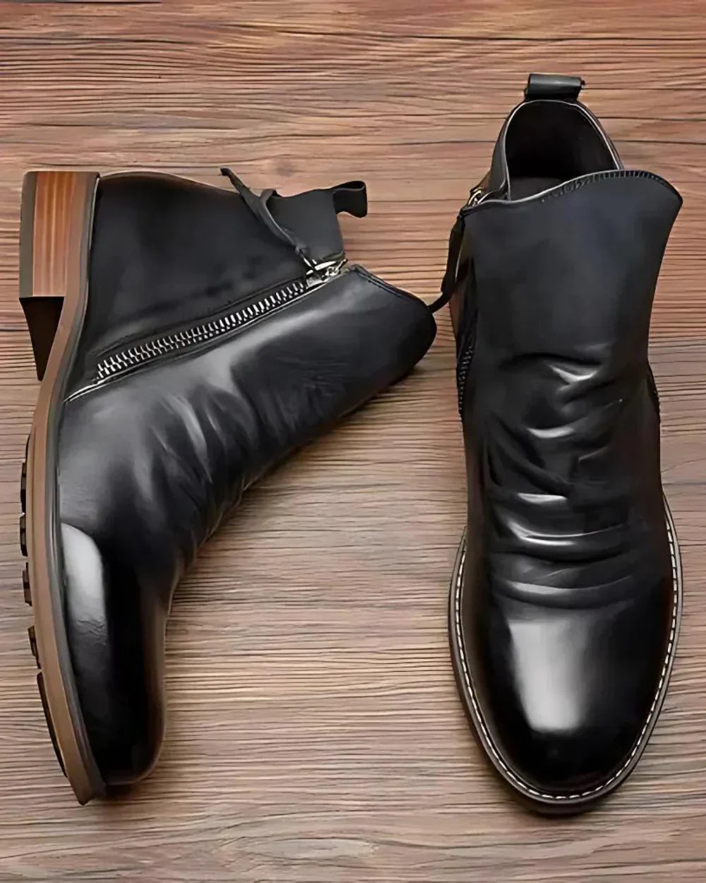 Elvora London™ – Dante Side Zip Leather Ankle Boots