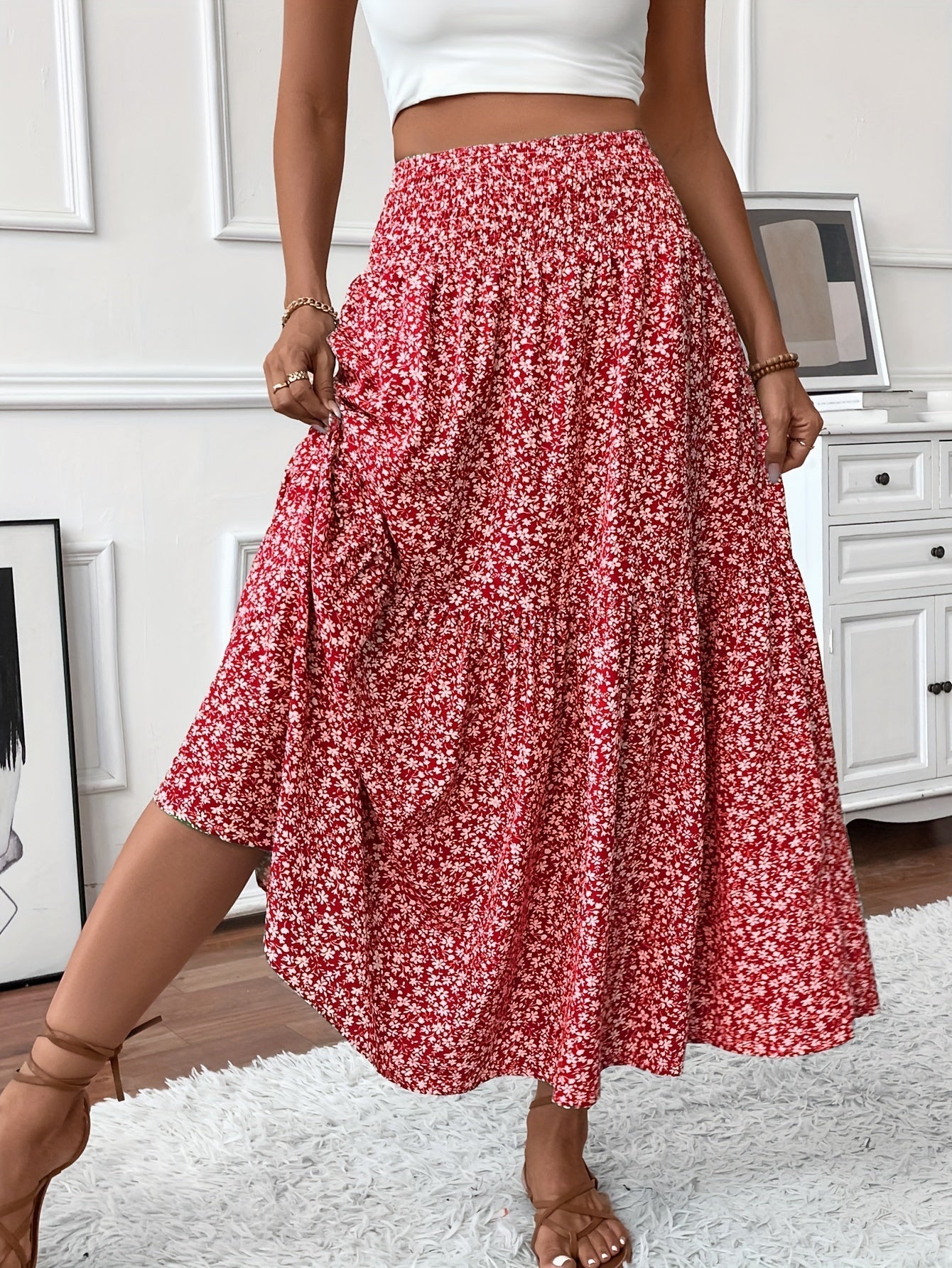 Elvora London™ – Marnie Tiered Floral Maxi Skirt
