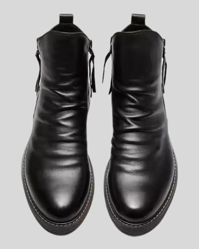 Elvora London™ – Dante Side Zip Leather Ankle Boots