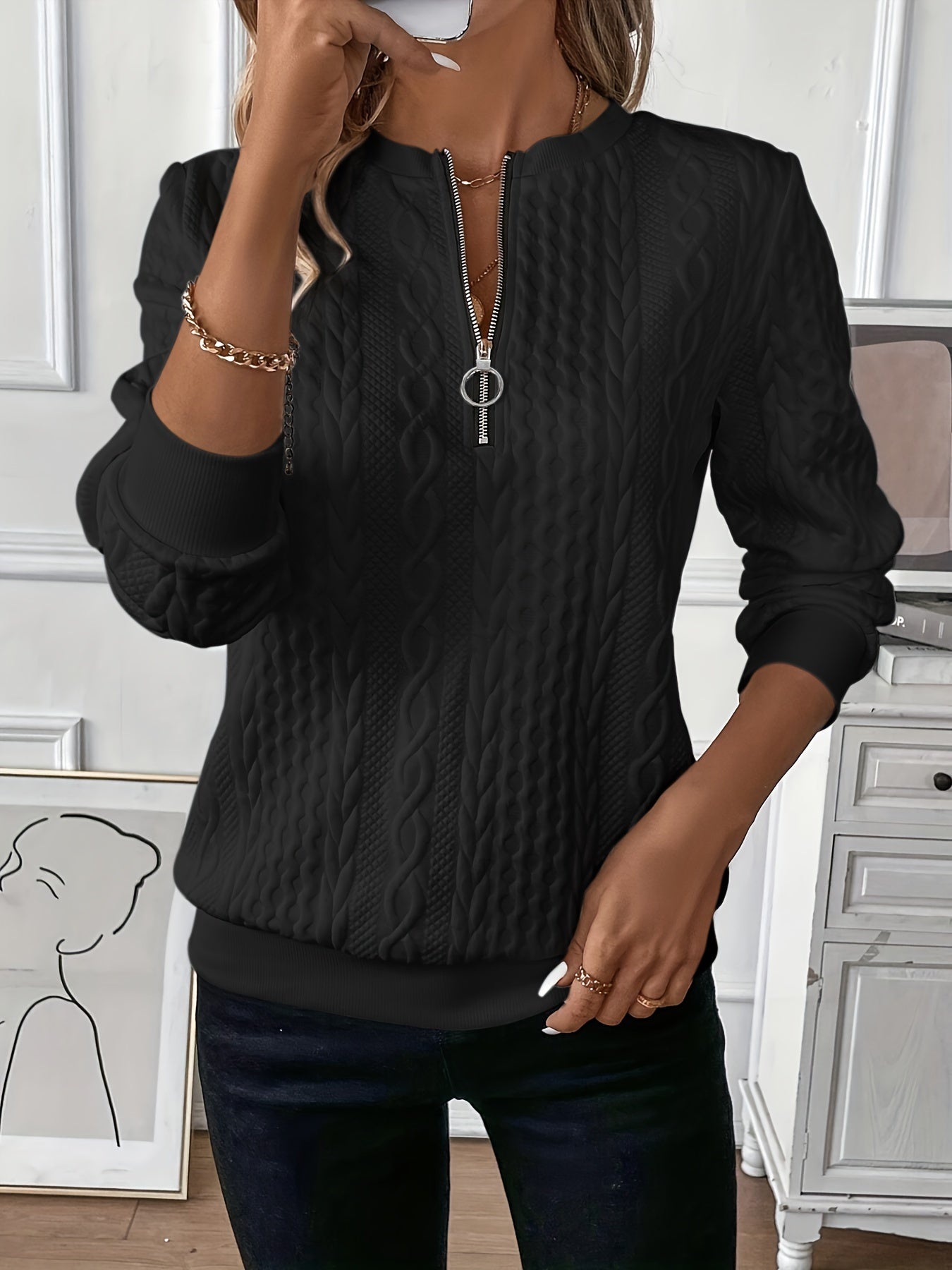 Elvora London™ – Mila Zip-Front Jumper