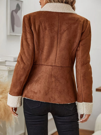 Elvora London™ – Faux Fur Button-Front Thermal Jacket