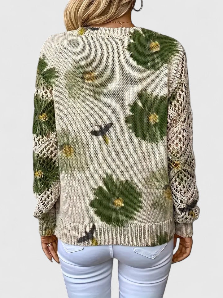 Elvora London™ | Elegant sweater with floral pattern