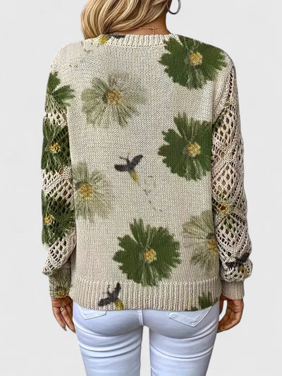 Elvora London™ | Elegant sweater with floral pattern