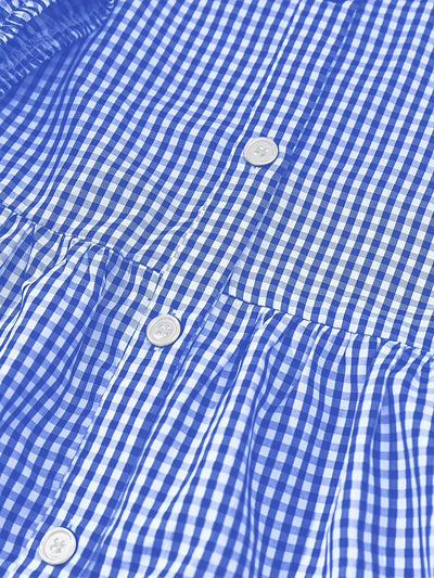 Elvora London™ – Liora Gingham Button-Up Tiered Dress