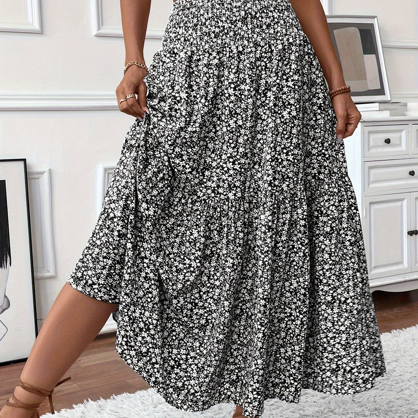 Elvora London™ – Marnie Tiered Floral Maxi Skirt