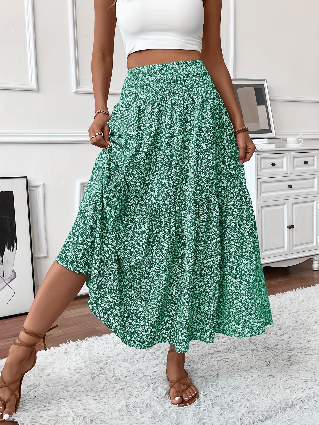 Elvora London™ – Marnie Tiered Floral Maxi Skirt