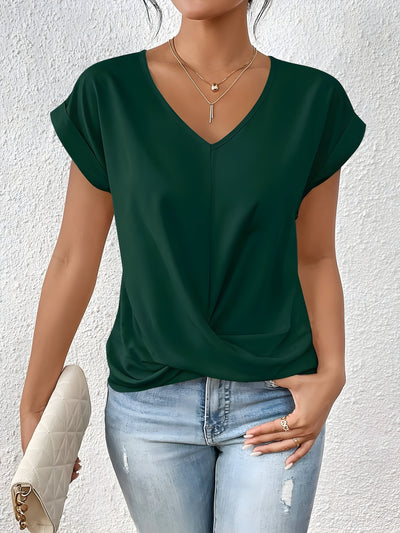 Elvora London™ – Liora Twist Front V-Neck Top