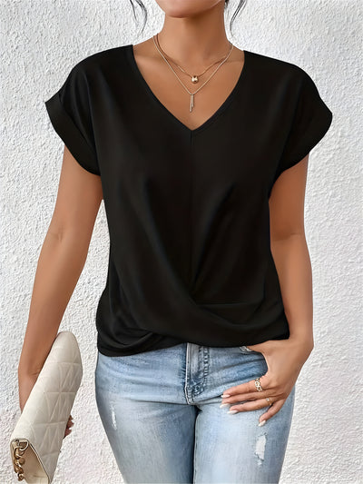 Elvora London™ – Liora Twist Front V-Neck Top
