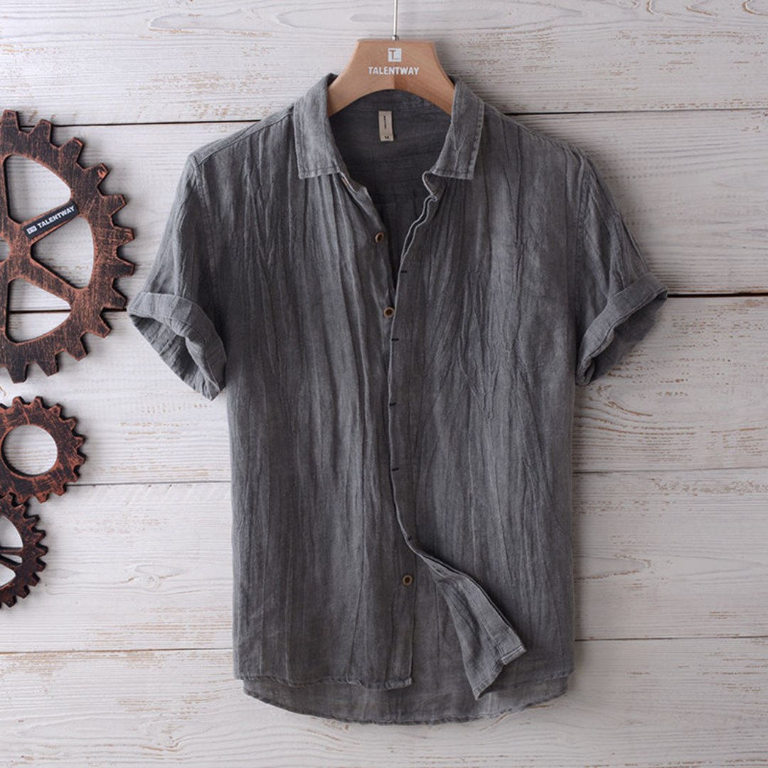 Elvora London™ – Matteo Short-Sleeve Linen Shirt