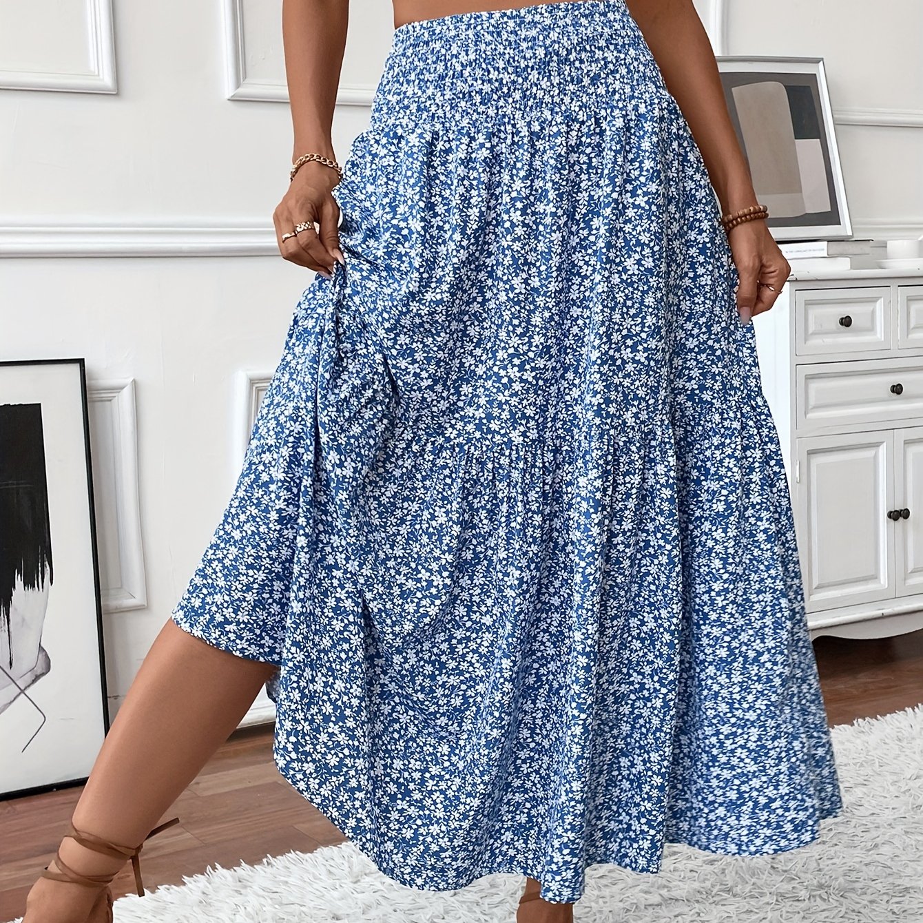 Elvora London™ – Marnie Tiered Floral Maxi Skirt