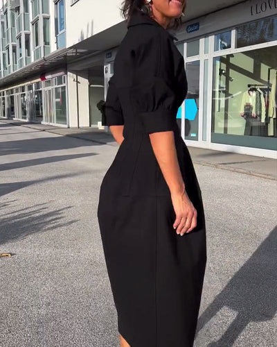 Elvora London™ – Amara Relaxed Long Dress with Pockets