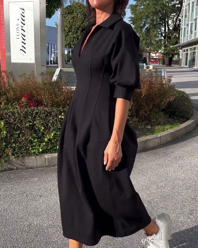 Elvora London™ – Amara Relaxed Long Dress with Pockets