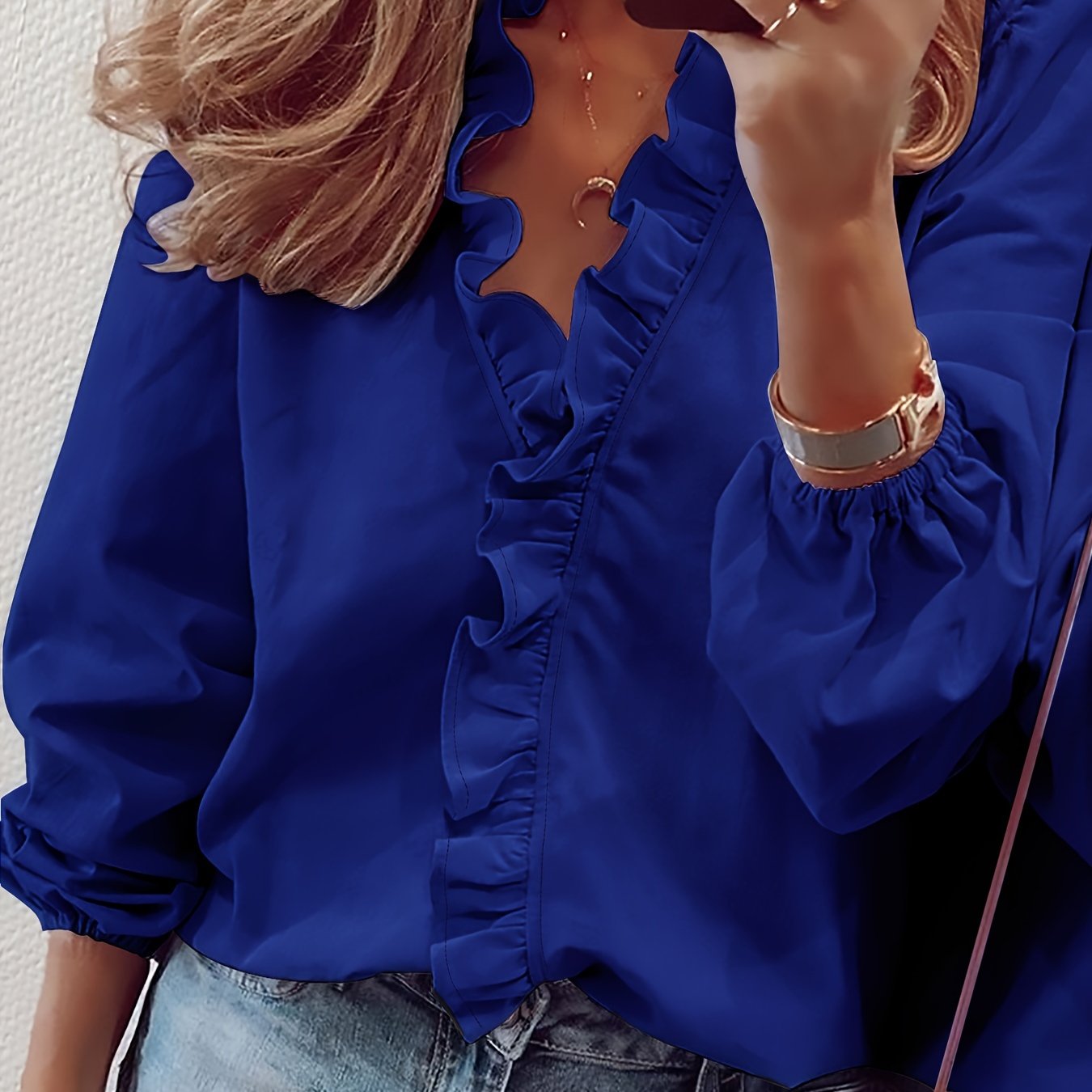 Elvora London™ – Marielle Ruffled V-Neck Blouse