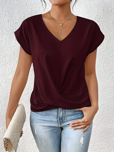 Elvora London™ – Liora Twist Front V-Neck Top