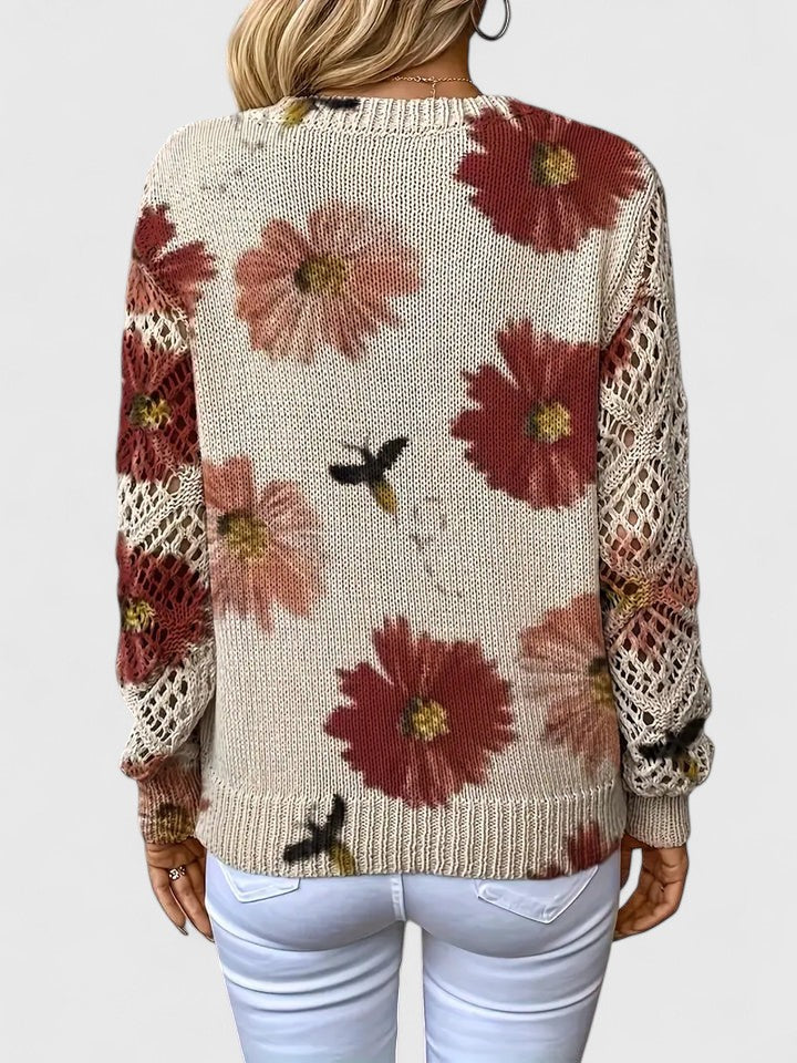 Elvora London™ | Elegant sweater with floral pattern