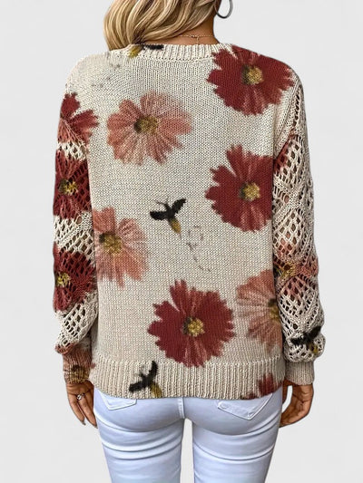 Elvora London™ | Elegant sweater with floral pattern