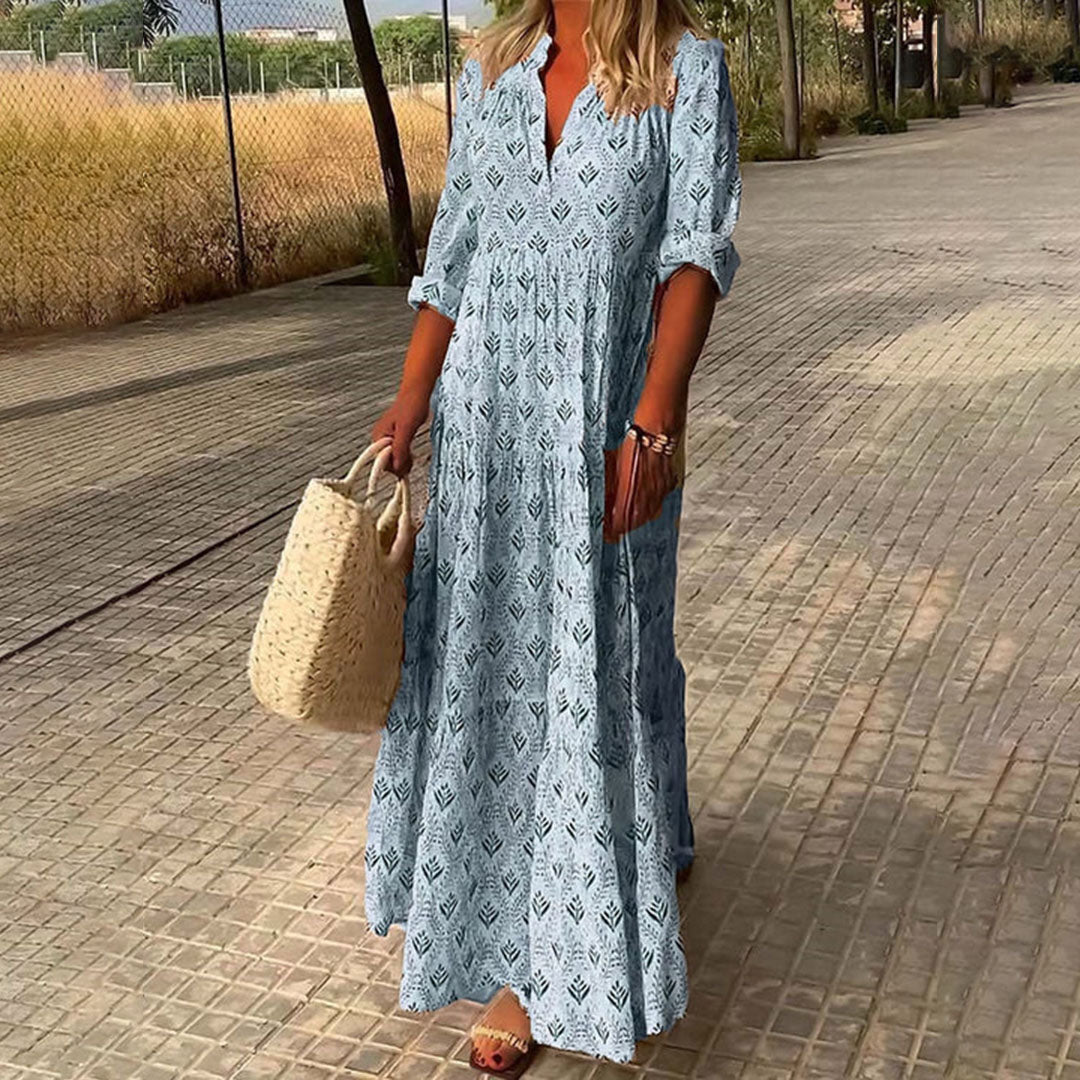 Elvora London™ – Liora Printed Boho Maxi Dress