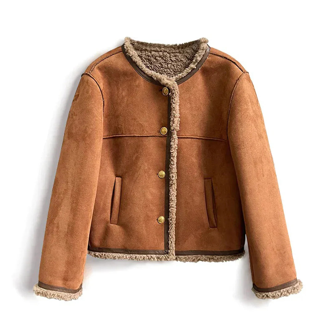 Elvora London™ – Rosalie Shearling Button Jacket