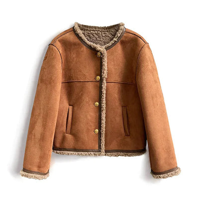 Elvora London™ – Rosalie Shearling Button Jacket