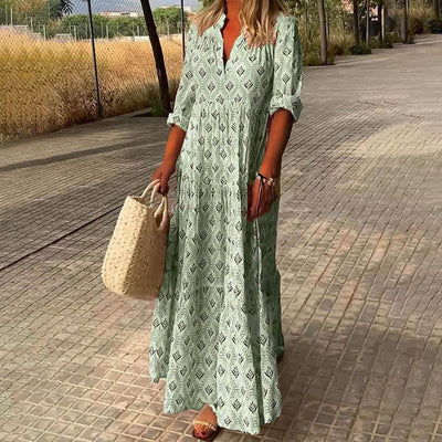 Elvora London™ – Liora Printed Boho Maxi Dress