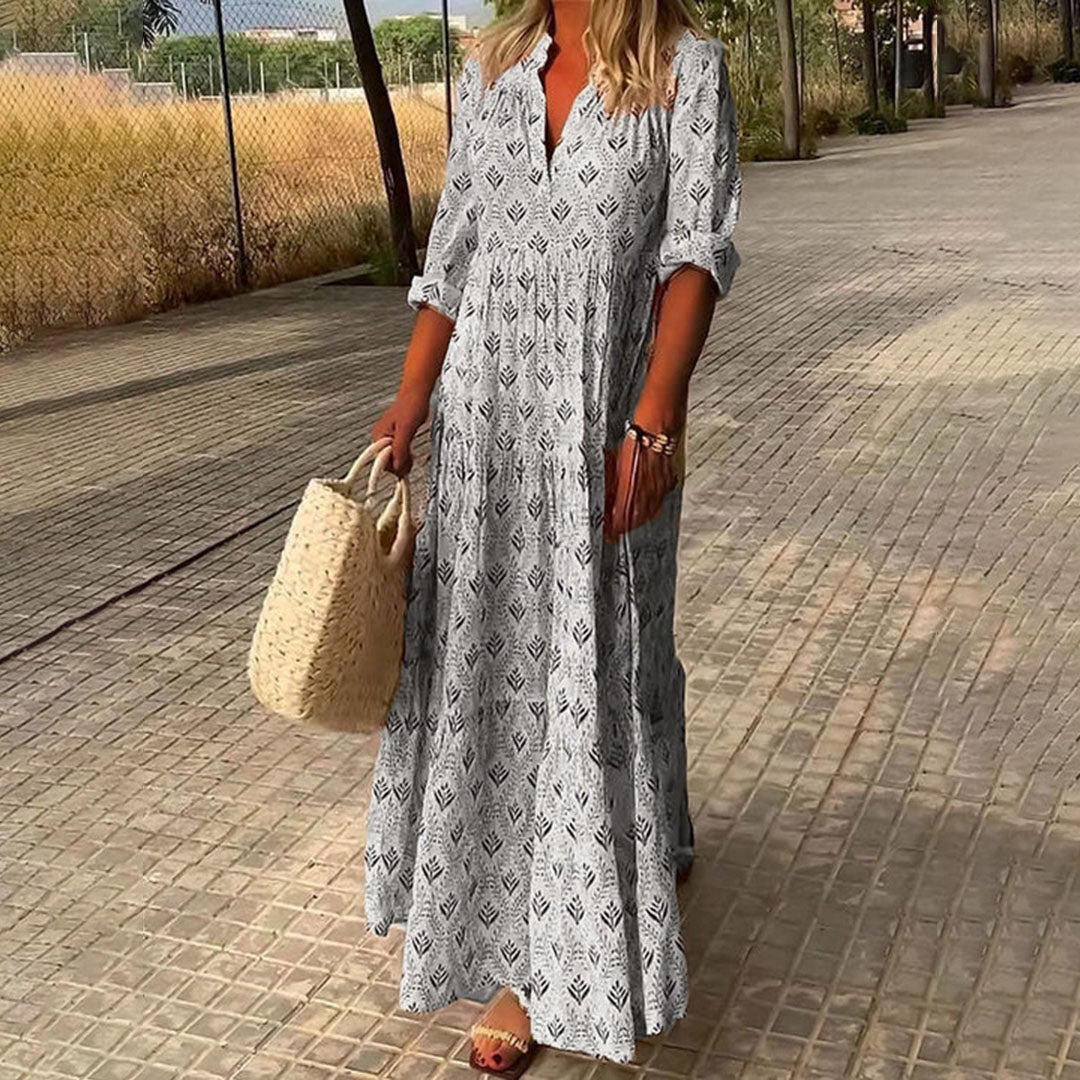 Elvora London™ – Liora Printed Boho Maxi Dress