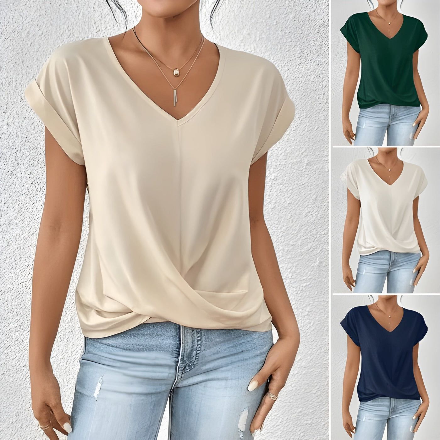 Elvora London™ – Liora Twist Front V-Neck Top