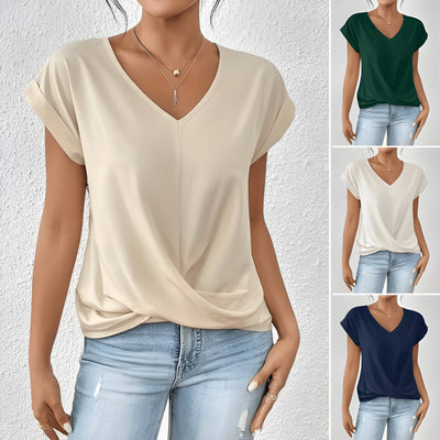 Elvora London™ – Liora Twist Front V-Neck Top