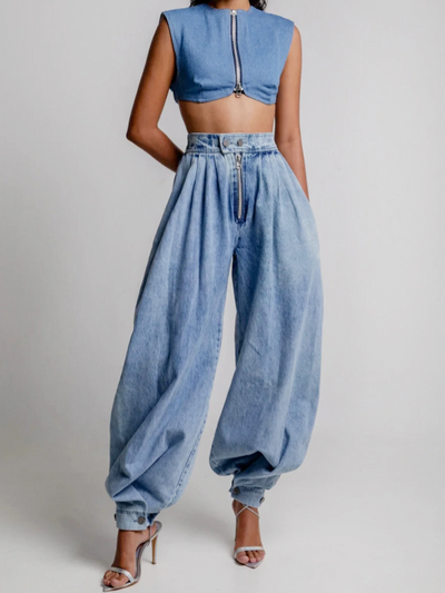 Elvora London™ – Maris Balloon High-Rise Jeans