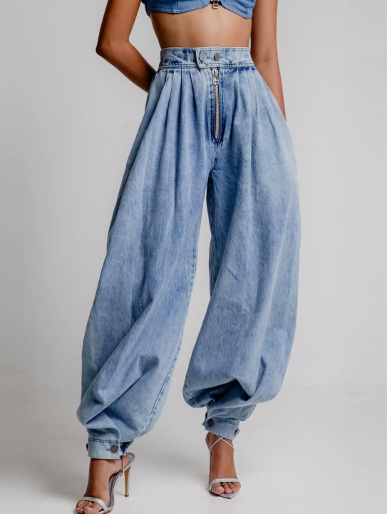 Elvora London™ – Maris Balloon High-Rise Jeans