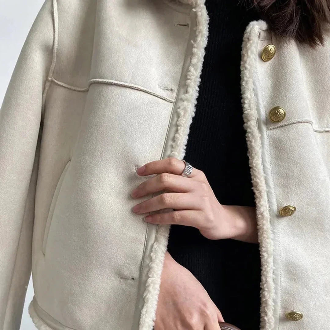 Elvora London™ – Rosalie Shearling Button Jacket