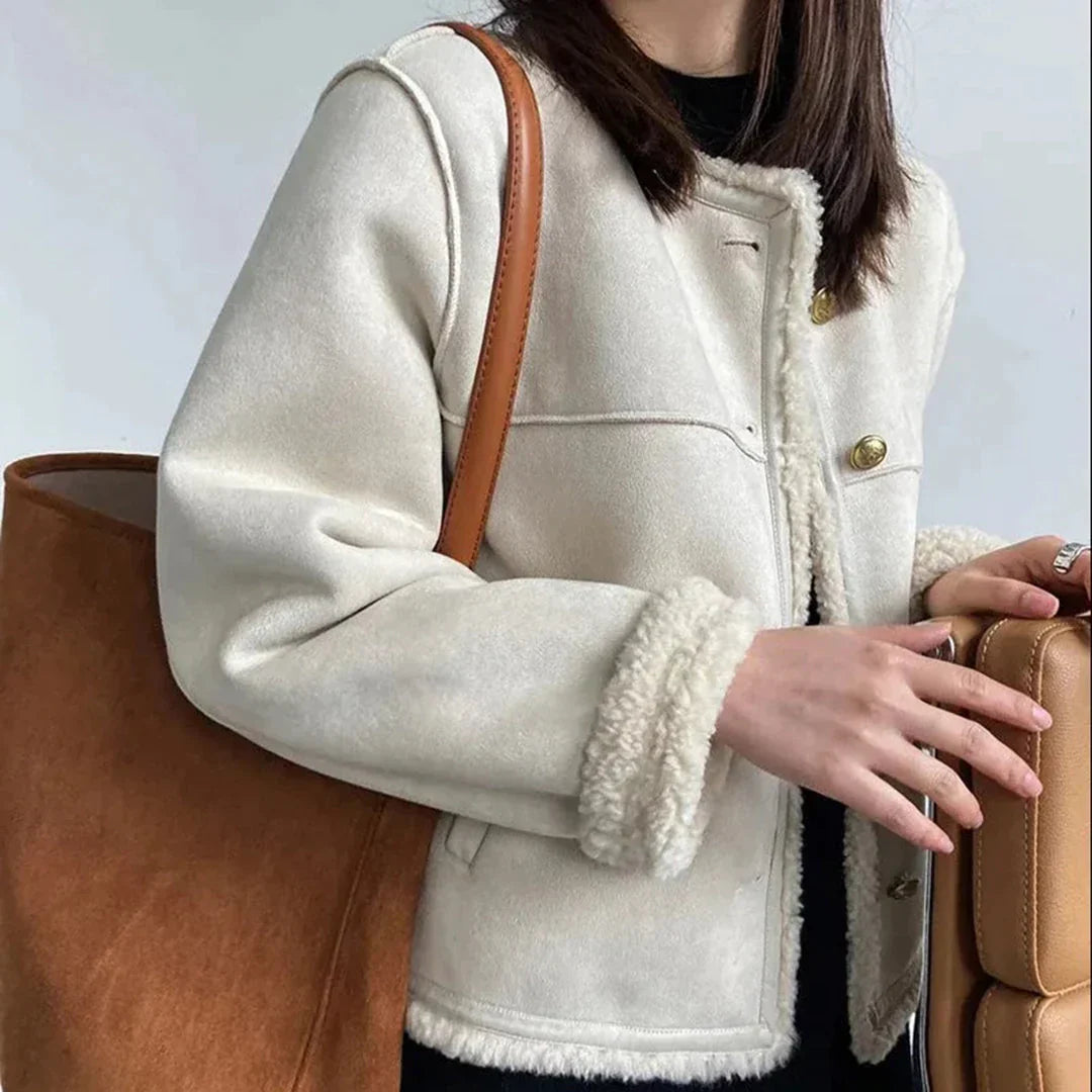 Elvora London™ – Rosalie Shearling Button Jacket