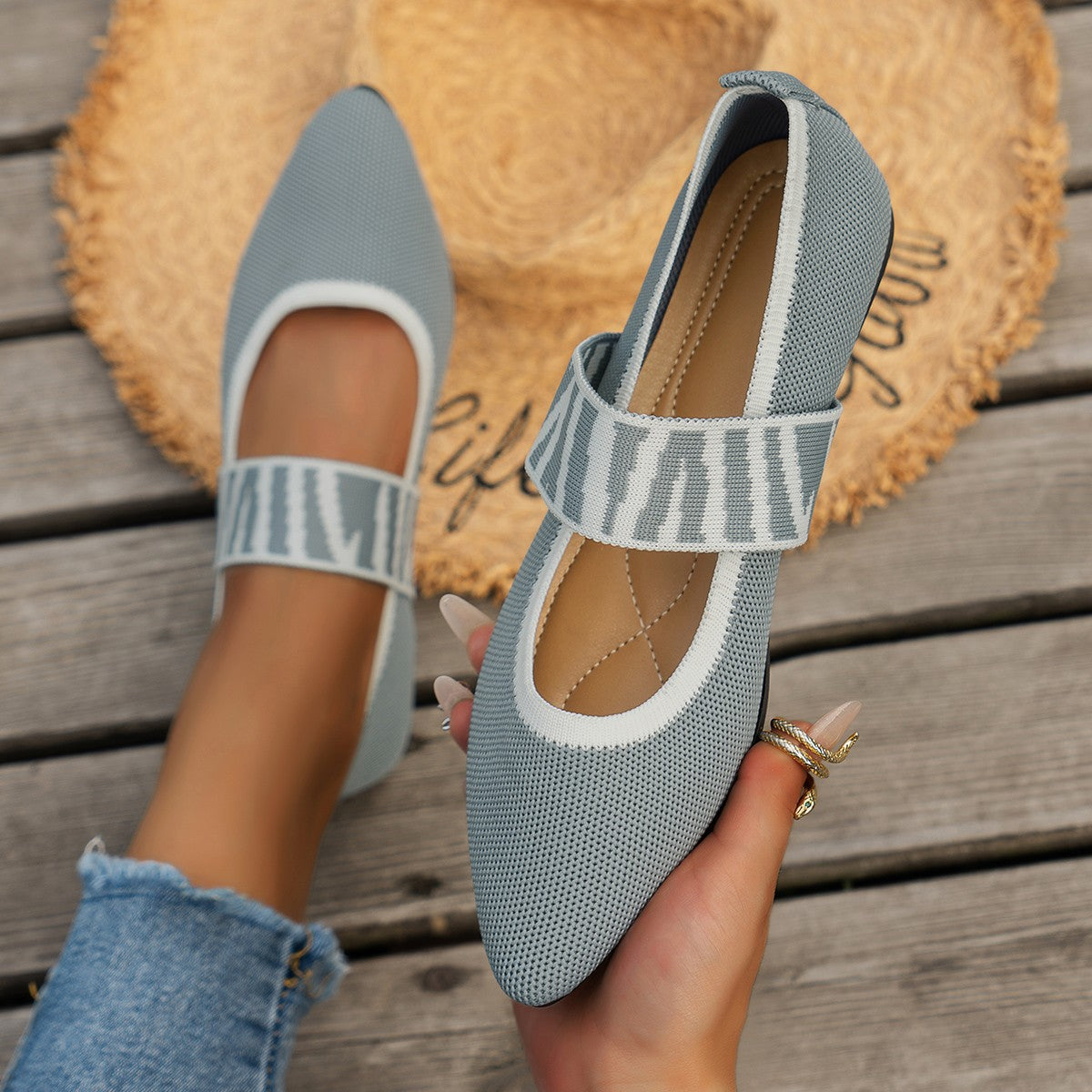 Elvora London™ – Liora Patterned Ballet Flats