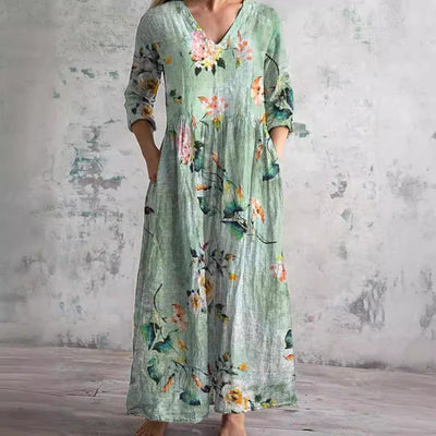 Elvora London™ – Aurelia Summer V-Neck Dress