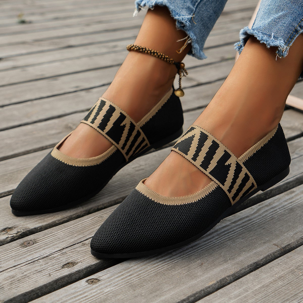 Elvora London™ – Liora Patterned Ballet Flats