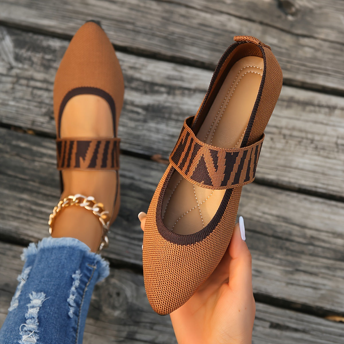 Elvora London™ – Liora Patterned Ballet Flats