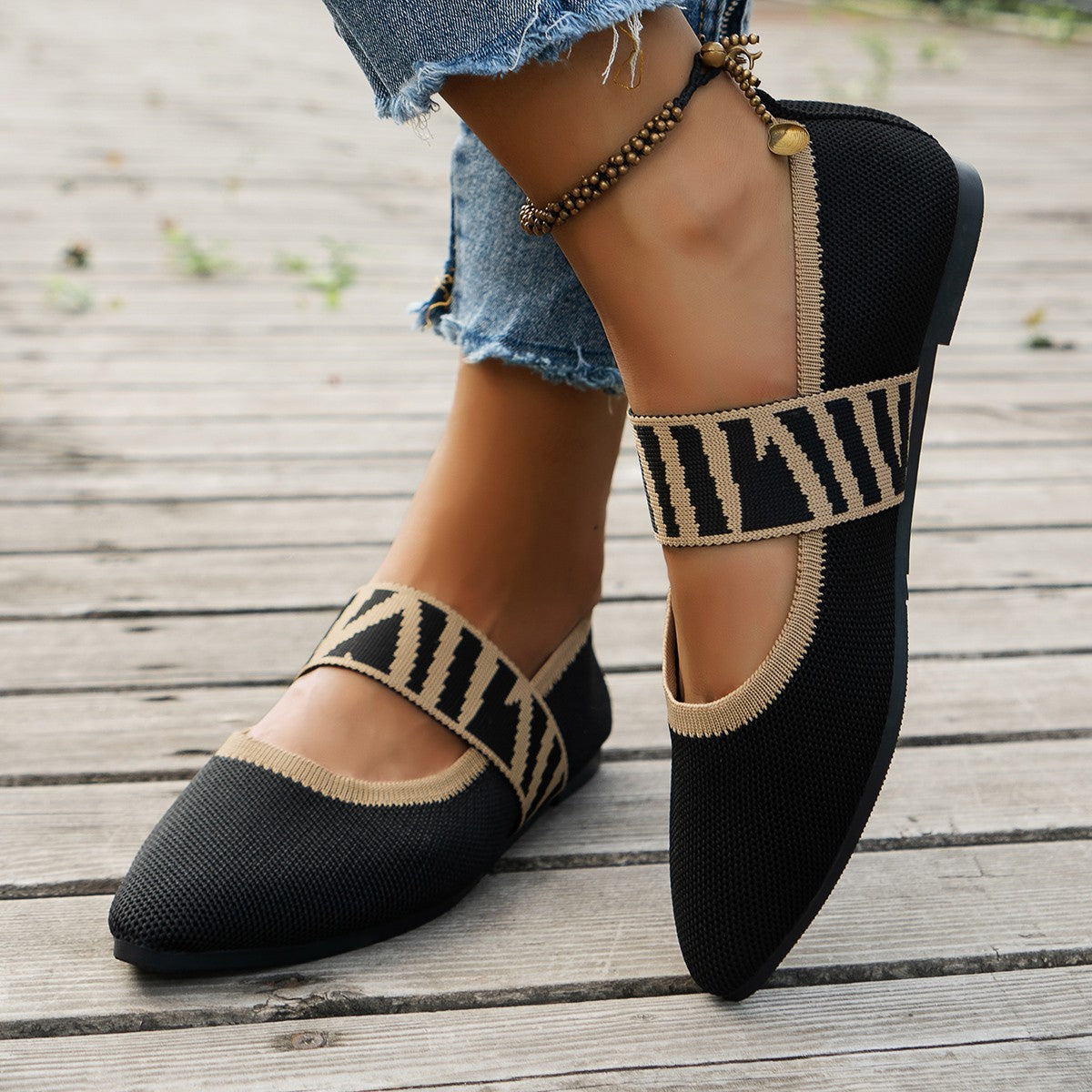 Elvora London™ – Liora Patterned Ballet Flats