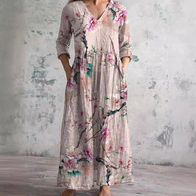 Elvora London™ – Aurelia Summer V-Neck Dress
