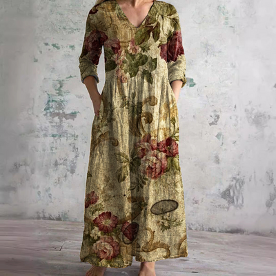 Elvora London™ – Aurelia Summer V-Neck Dress