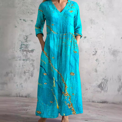 Elvora London™ – Aurelia Summer V-Neck Dress