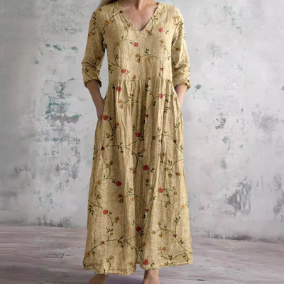 Elvora London™ – Aurelia Summer V-Neck Dress