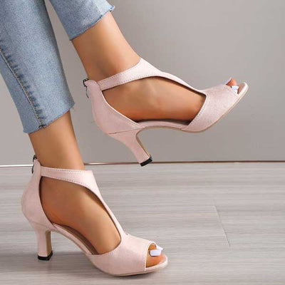 Elvora London™ – Selina Cutout Peep-Toe Heels