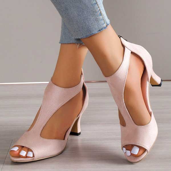 Elvora London™ – Selina Cutout Peep-Toe Heels