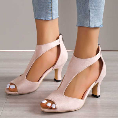 Elvora London™ – Selina Cutout Peep-Toe Heels