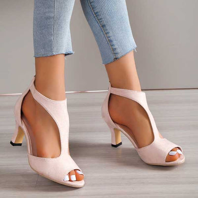 Elvora London™ – Selina Cutout Peep-Toe Heels
