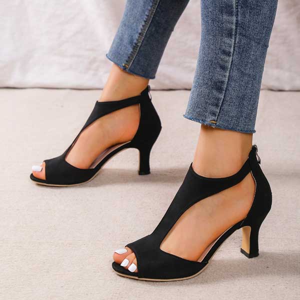 Elvora London™ – Selina Cutout Peep-Toe Heels
