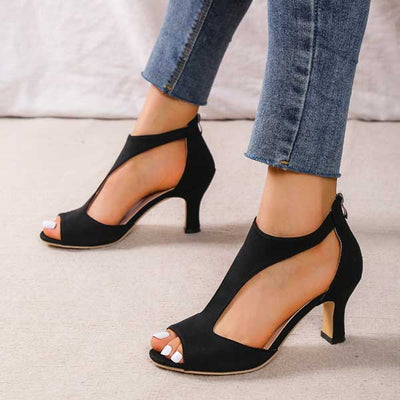 Elvora London™ – Selina Cutout Peep-Toe Heels