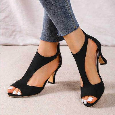 Elvora London™ – Selina Cutout Peep-Toe Heels