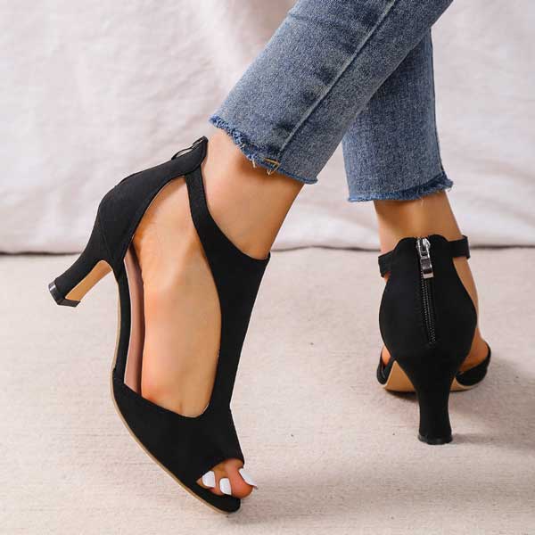 Elvora London™ – Selina Cutout Peep-Toe Heels