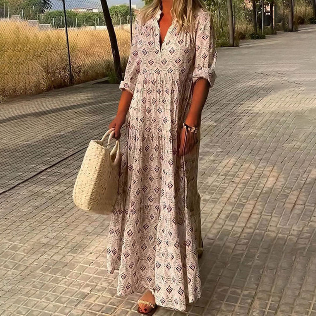 Elvora London™ – Liora Printed Boho Maxi Dress